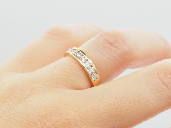Alliance or rose 18 carats, 8 diamants - Amour – Image 2