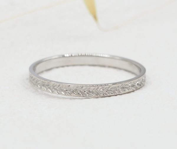 Alliance or blanc 18 carats - Epis de blé
