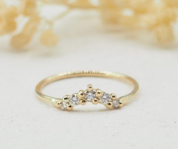 Alliance or jaune 18 carats et diamants - Alma – Image 4
