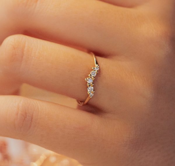 Alliance or jaune 18 carats et diamants - Alma