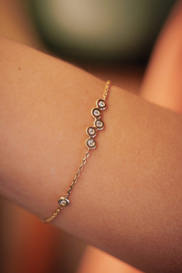 Bracelet or jaune 18 carats et diamants - Fraser Island