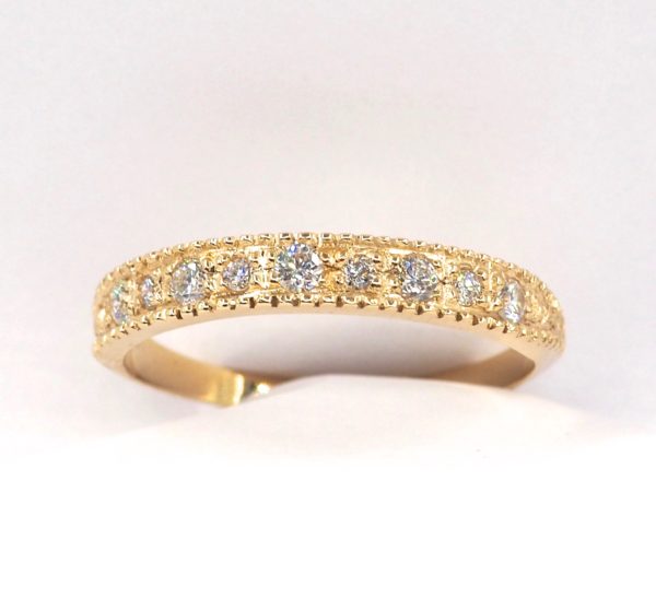 Alliance 9 diamants, or jaune 18 carats - Lune de Miel