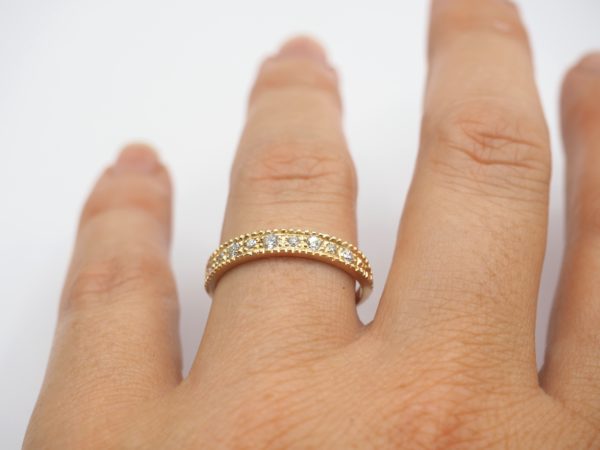Alliance 9 diamants, or jaune 18 carats - Lune de Miel – Image 2