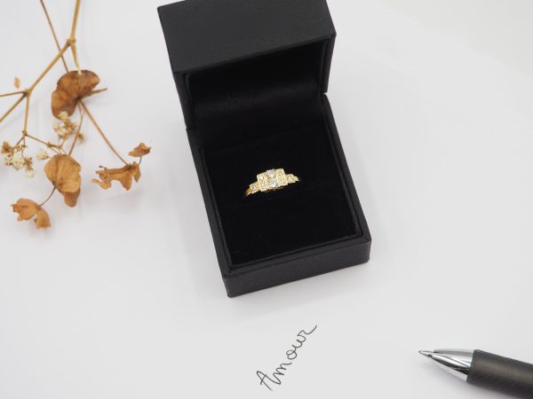 Bague or jaune 18 carats et diamants - Paulownia. – Image 3