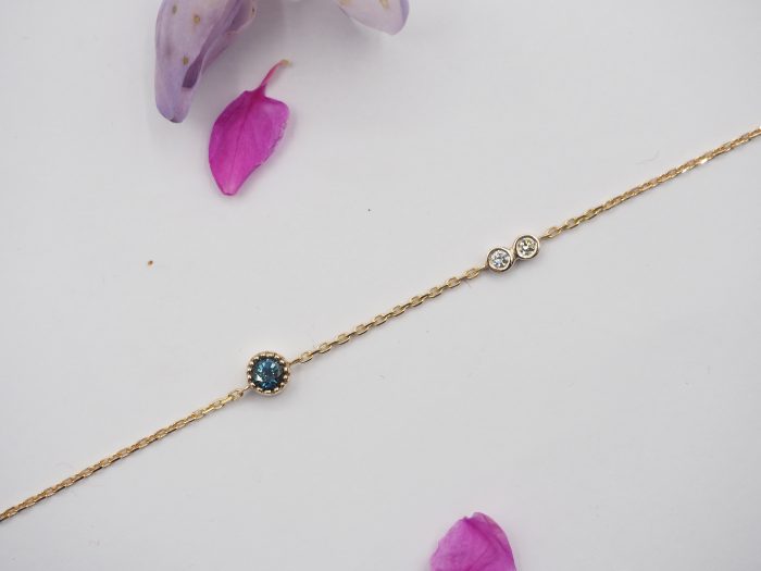bracelet diamant et saphir vert 